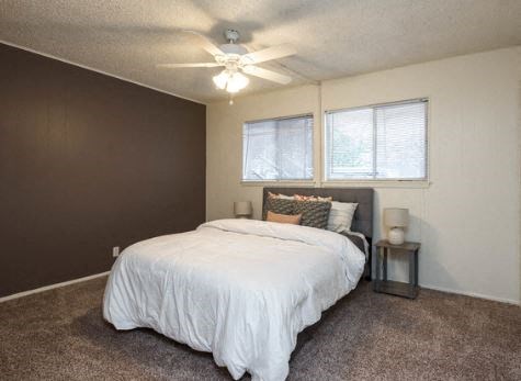 North 40 Apartments bedroom with decor